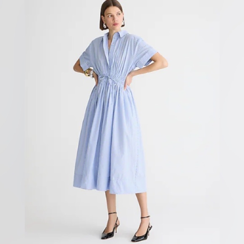 Elena shirt dress in stripped cotton poplin